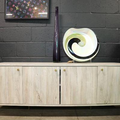 Modern wood console cabinet