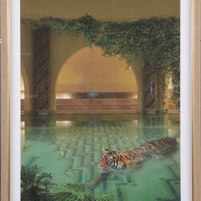 Tiger in pool art print