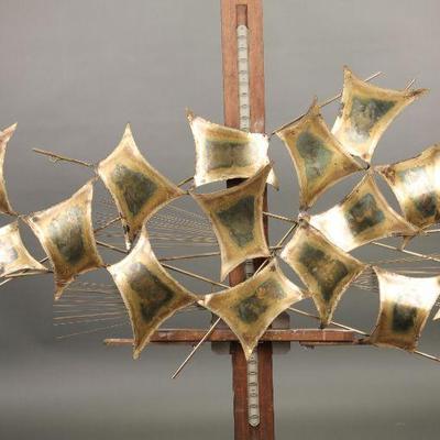 Mid-Century Modern brass wall art