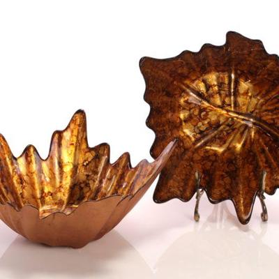 leaf form glass dishes