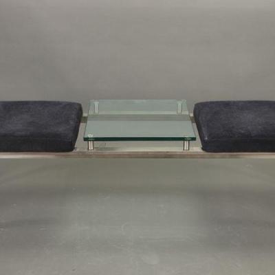 Chrome & glass bench/ table