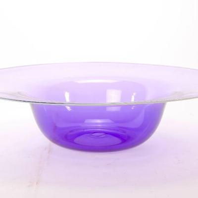 Large purple art glass bowl