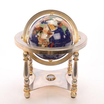 Pietra Dura inlaid stone globe