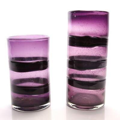 Pair glass vases