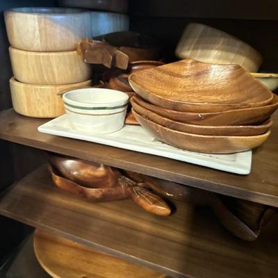 Teak serving bowls