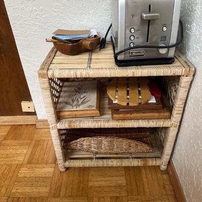 Rattan shelf