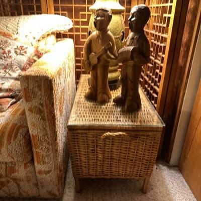 Rattan side table