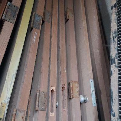9' solid core doors with original brass