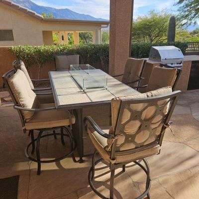 Fireplace table 8 chairs