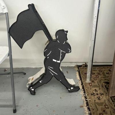 Lighted baseball guy sign