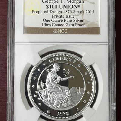 Lot 69 | George T. Morgan 100 Dollar Union Ultra Cameo
