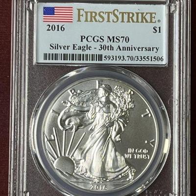 Lot 51 | 2016 First Strike 30th Anniversary Silver Dollar

