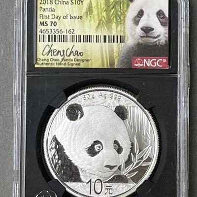 Lot 122 | 2018 China 10 Yuan Silver Panda Coin
