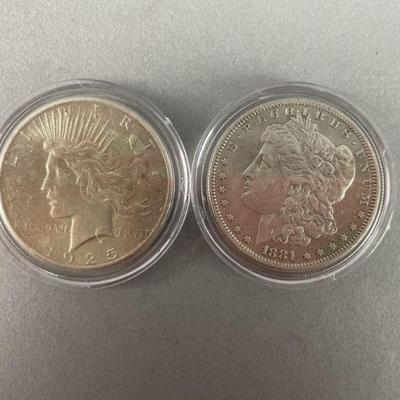 Lot 245 | 1881 Morgan and 1925 Peace Dollars
