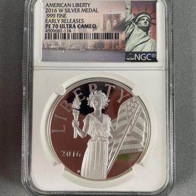 Lot 234 | 2016 .999 Silver Fine PF 70 Grade American Liberty
