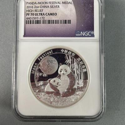 Lot 236 | 2016 2oz .999 Silver Panda PF 70 Ultra Cameo Grade
