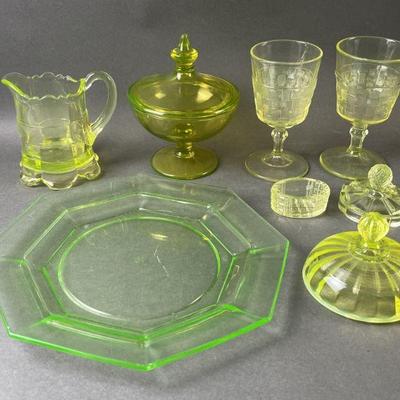 Lot 281 | Pressed Uranium Glass Victorian To 1930s
