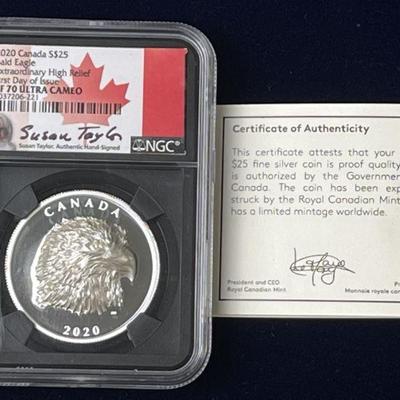 Lot 97 | 2020 Canada 25 Dollar High Relief Silver Eagle
