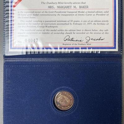 Lot 187 | Numbered 14K Gold Presidential Inaugural Medal
