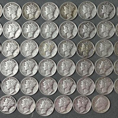 Lot 240 | 35 Mercury Head & 1 Roosevelt S Dimes
