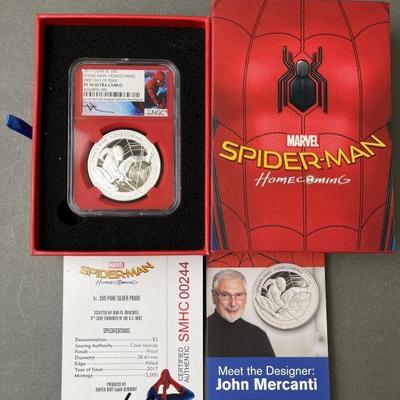 Lot 253 | 2017 5 Dollar Spiderman Silver Coin Cook Islands

