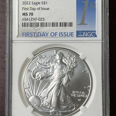 Lot 43 | 2022 Silver Dollar MS 70 First Day Issued
