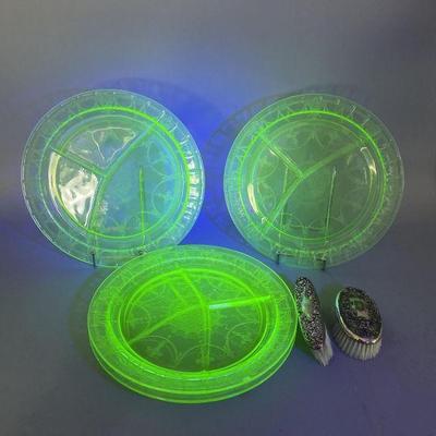Lot 279 | Uranium Glass Plates and More
