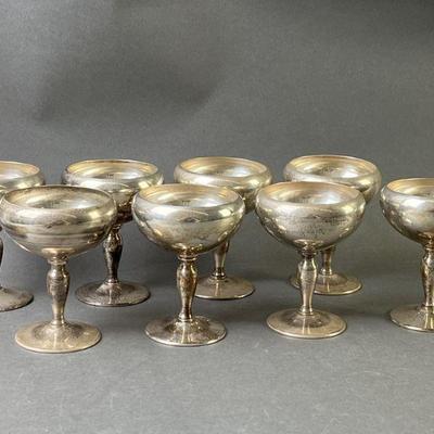 Lot 15 | 8 Vintage Sterling Silver Champagne Goblets
