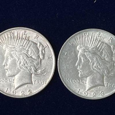 Lot 35 | 1922 & 1923 Liberty Peace Silver Dollars
