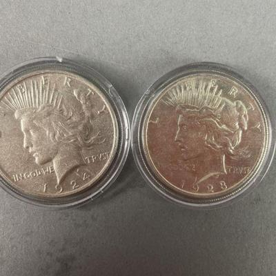 Lot 246 | 1923 and 1924 Silver Peace Dollars

