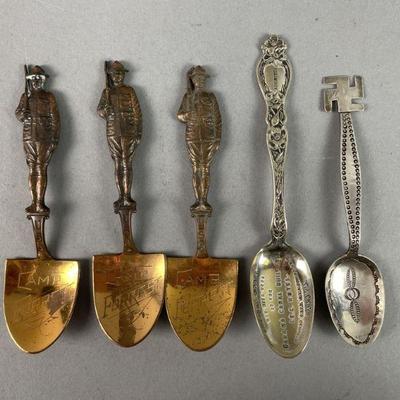 Lot 289 | Rare Souvenir Spoons; Military and More
