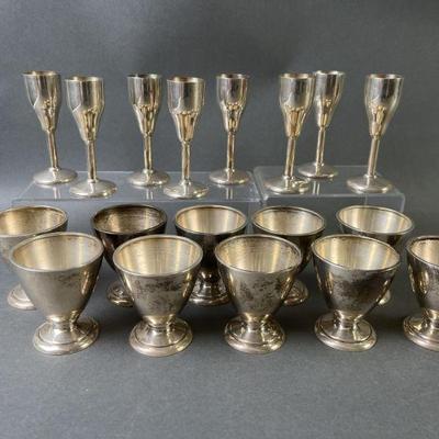 Lot 16 | Two Sets of 8 & 10 Small Sterling Silver Cups

