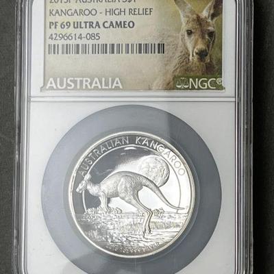 Lot 116 | 2015 Australia Silver Dollar High Relief Kangaroo
