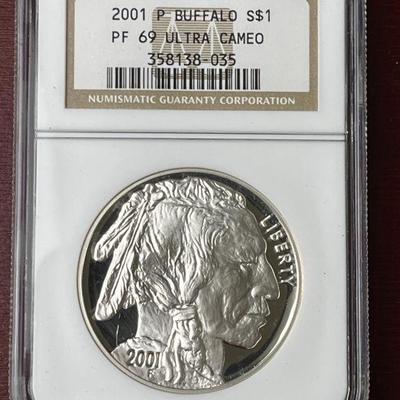 Lot 71 | 2001 Proof Buffalo Silver Dollar Ultra Cameo
