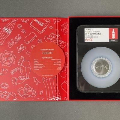 Lot 121 | 2018 Fiji 2 Dollar Silver Coca-Cola Bottle Cap
