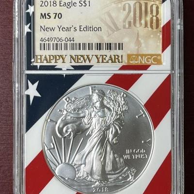 Lot 49 | 2018 New Year Edition Silver Dollar MS 70
