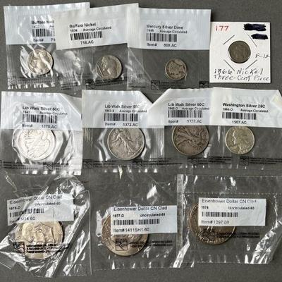 Lot 208 | 1866 3 Cent Nickel & Graded Coins 1900-1978
