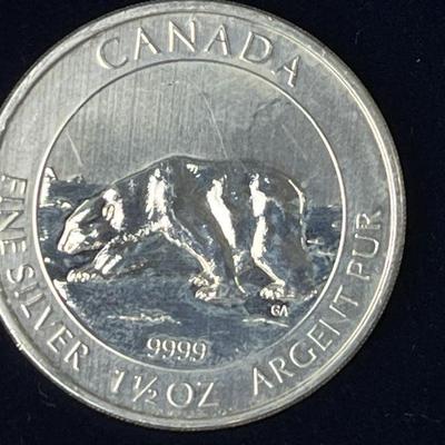 Lot 96 | 2013 Canada 8 Dollar Polar Bear Silver Coin
