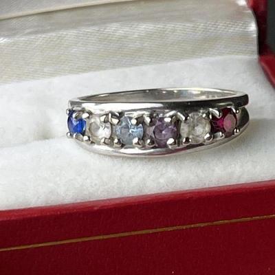Lot 138 | 10K Ring With Ruby, Sapphire & Other Gems

