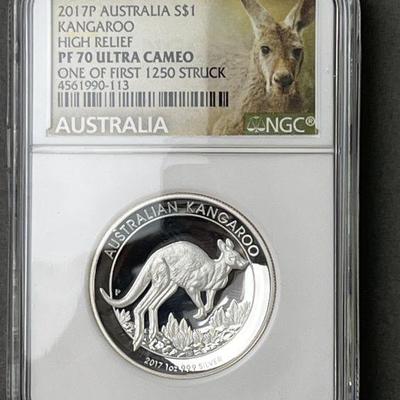 Lot 115 | 2017 Australia Silver Dollar High Relief Kangaroo
