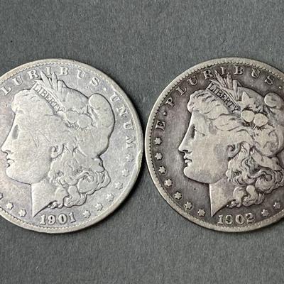 Lot 184 | 1901 & 1902 Peace Dollars New Orleans Mint
