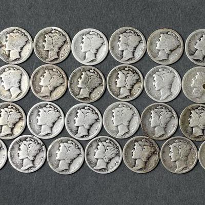 Lot 242 | 25 Mercury Head Dimes 1917- 1929
