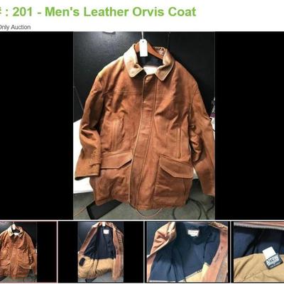 Sale Photo Thumbnail #6: Lot # : 201 - Men's Leather Orvis Coat
Size 52 and has dust bag.
