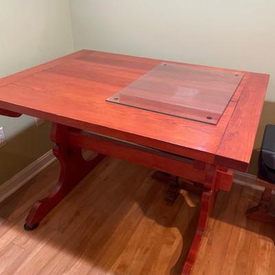 Maple trestle table
