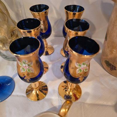 Bohemian Cobalt Blue & Gold Set of 6