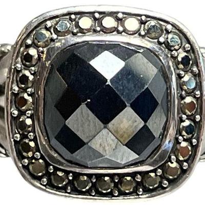A JOHN HARDY Sterling Silver and Marcasite Crocodile Ring