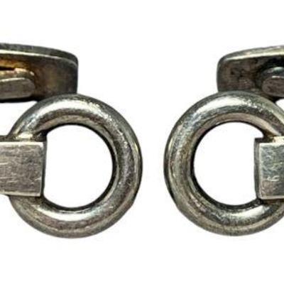 Danish Sterling Silver Horsebit Style Cufflinks