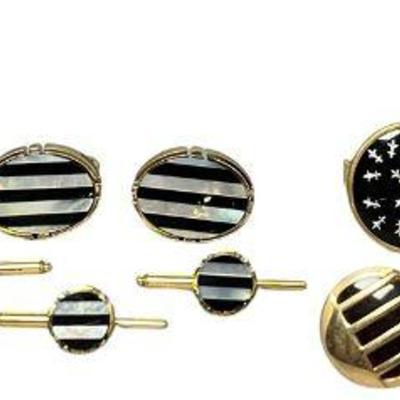 Assorted Vintage Cufflinks, Tie Clips, Dress Sets