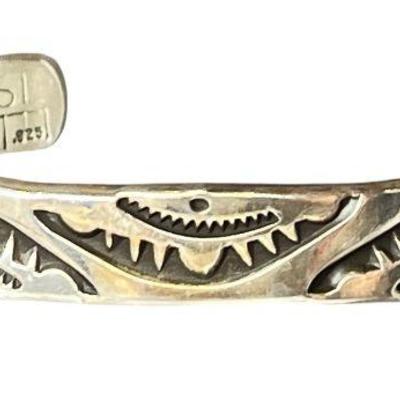 A Heavy Native American Sterling Silver Cuff Bracelet