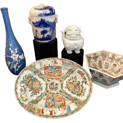 Famille Verte, Flow Blue Asian Articles